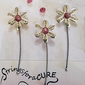 Pink Guitar-String Flower Pendant