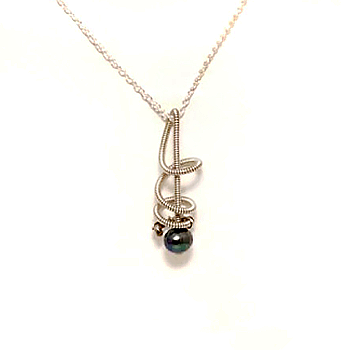 Guitar String & Pearl Pendant