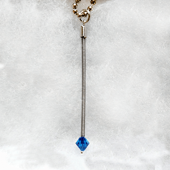 Blue Crystal Guitar String Pendant